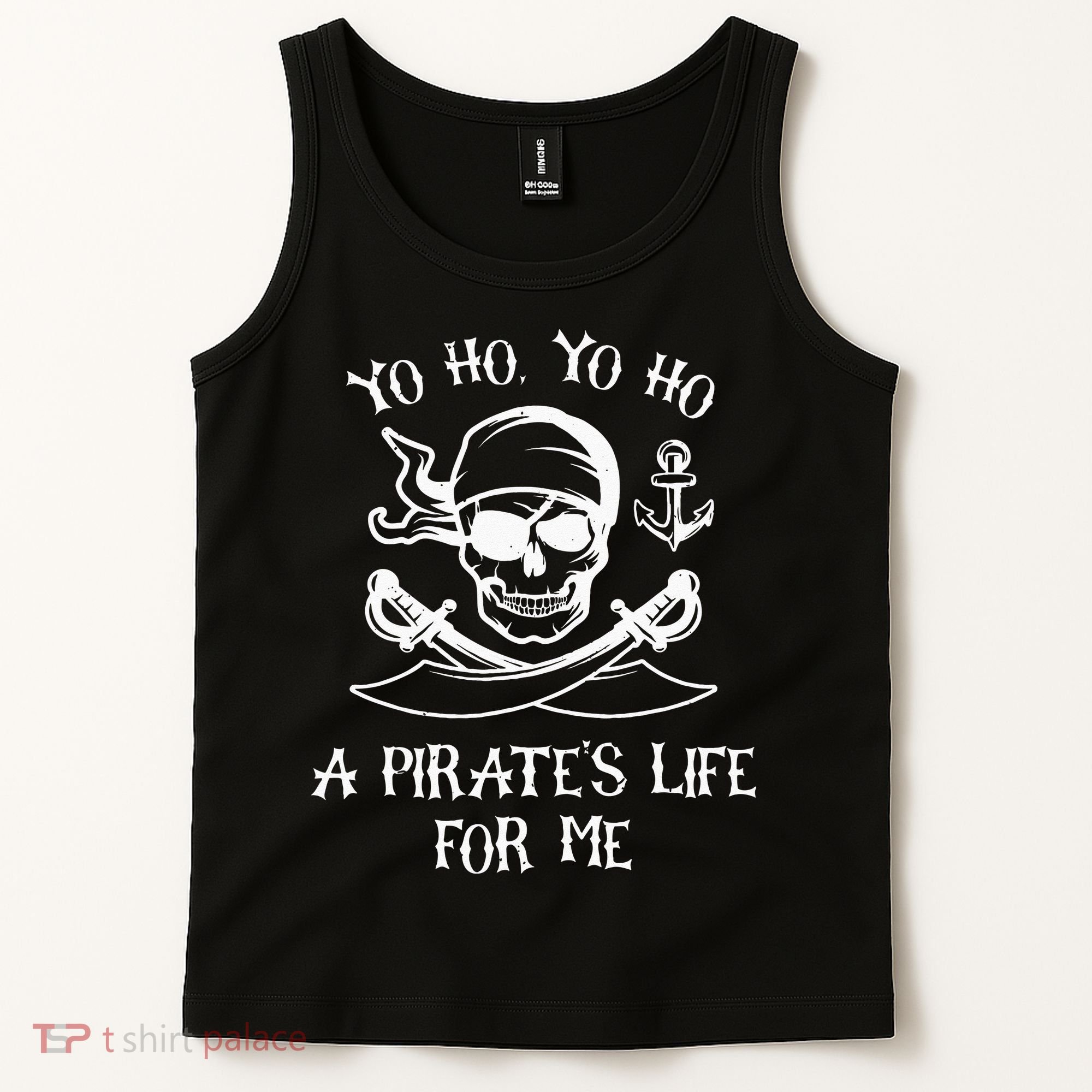 Yo Ho Yo Ho A Pirates Life For Me Spooky Skeleton Pirate Tank Top