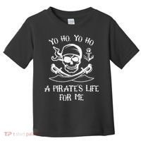 Yo Ho Yo Ho A Pirates Life For Me Spooky Skeleton Pirate Toddler T-Shirt thumb 0