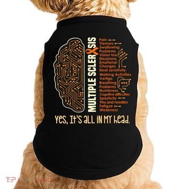 Yes It's All In My Head Multiple Sclerosis Ribbon Brain Gift Doggie Tank