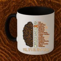 Yes It's All In My Head Multiple Sclerosis Ribbon Brain Gift Coffee Mug thumb 2