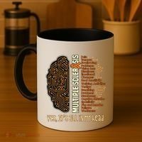 Yes It's All In My Head Multiple Sclerosis Ribbon Brain Gift Coffee Mug thumb 4