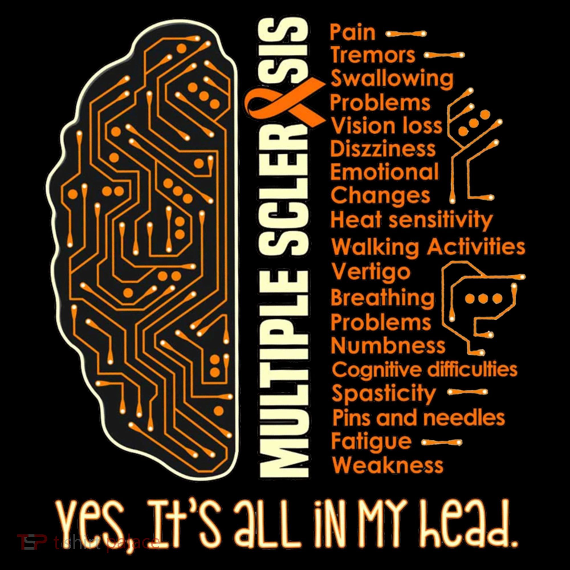 Yes It's All In My Head Multiple Sclerosis Ribbon Brain Gift Coffee Mug