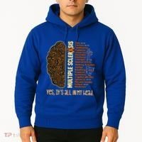 Yes It's All In My Head Multiple Sclerosis Ribbon Brain Gift Hoodie thumb 2