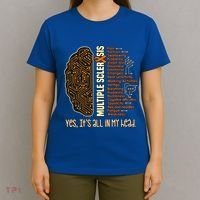 Yes It's All In My Head Multiple Sclerosis Ribbon Brain Gift T-Shirt thumb 4