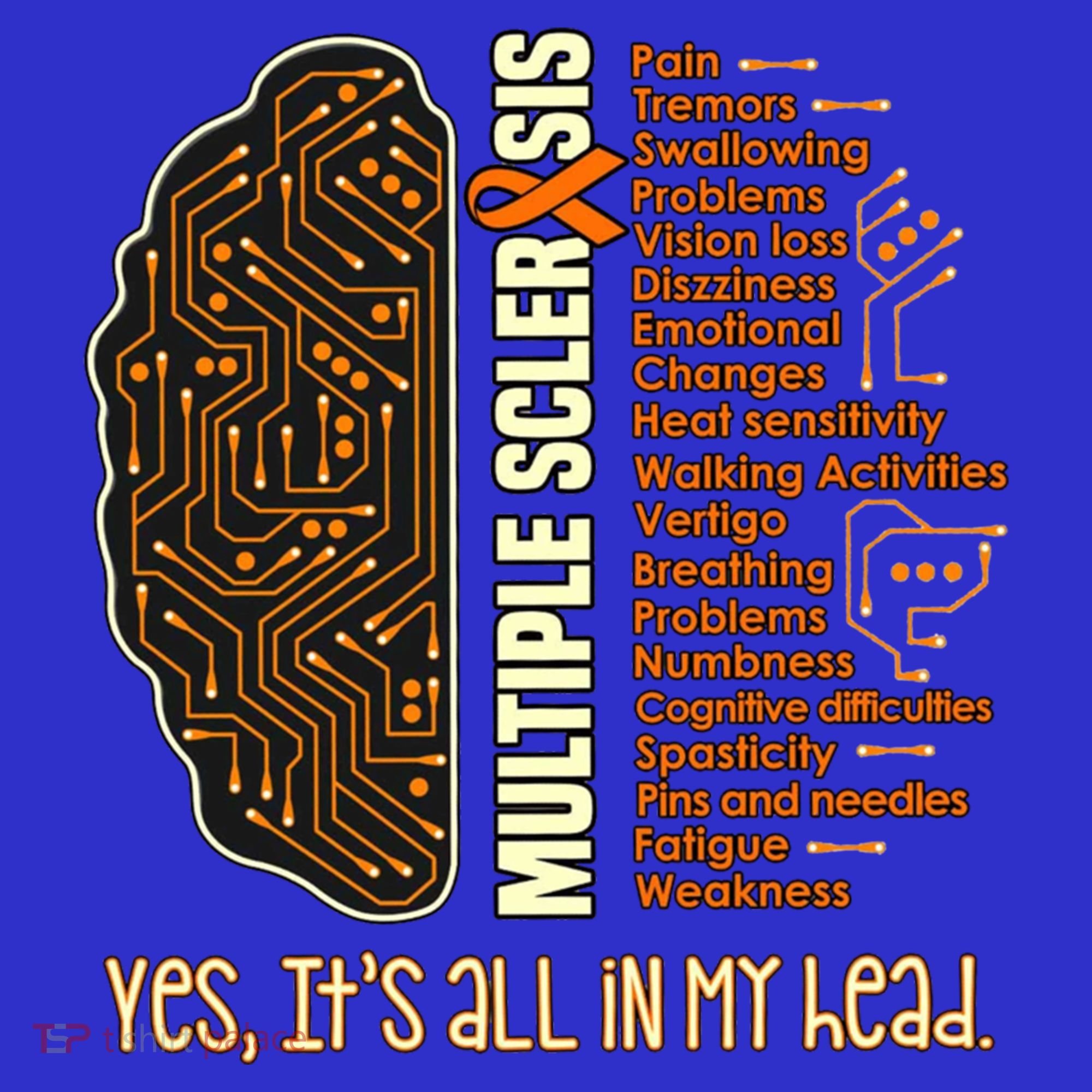 Yes It's All In My Head Multiple Sclerosis Ribbon Brain Gift Women's Tank Top