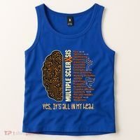 Yes It's All In My Head Multiple Sclerosis Ribbon Brain Gift Tank Top thumb 2