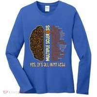 Yes It's All In My Head Multiple Sclerosis Ribbon Brain Gift Women's Long Sleeve Shirt thumb 0