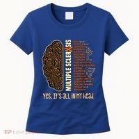 Yes It's All In My Head Multiple Sclerosis Ribbon Brain Gift Women's T-Shirt thumb 0