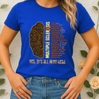 Yes It's All In My Head Multiple Sclerosis Ribbon Brain Gift Women's T-Shirt thumb 2