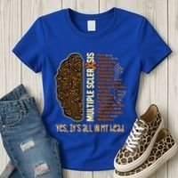 Yes It's All In My Head Multiple Sclerosis Ribbon Brain Gift Women's T-Shirt thumb 3