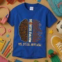 Yes It's All In My Head Multiple Sclerosis Ribbon Brain Gift Kids T-Shirt thumb 3