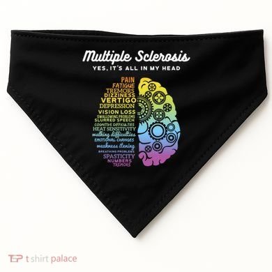 Yes It's All In My Head Multiple Sclerosis Gift USA-Made Doggie Bandana