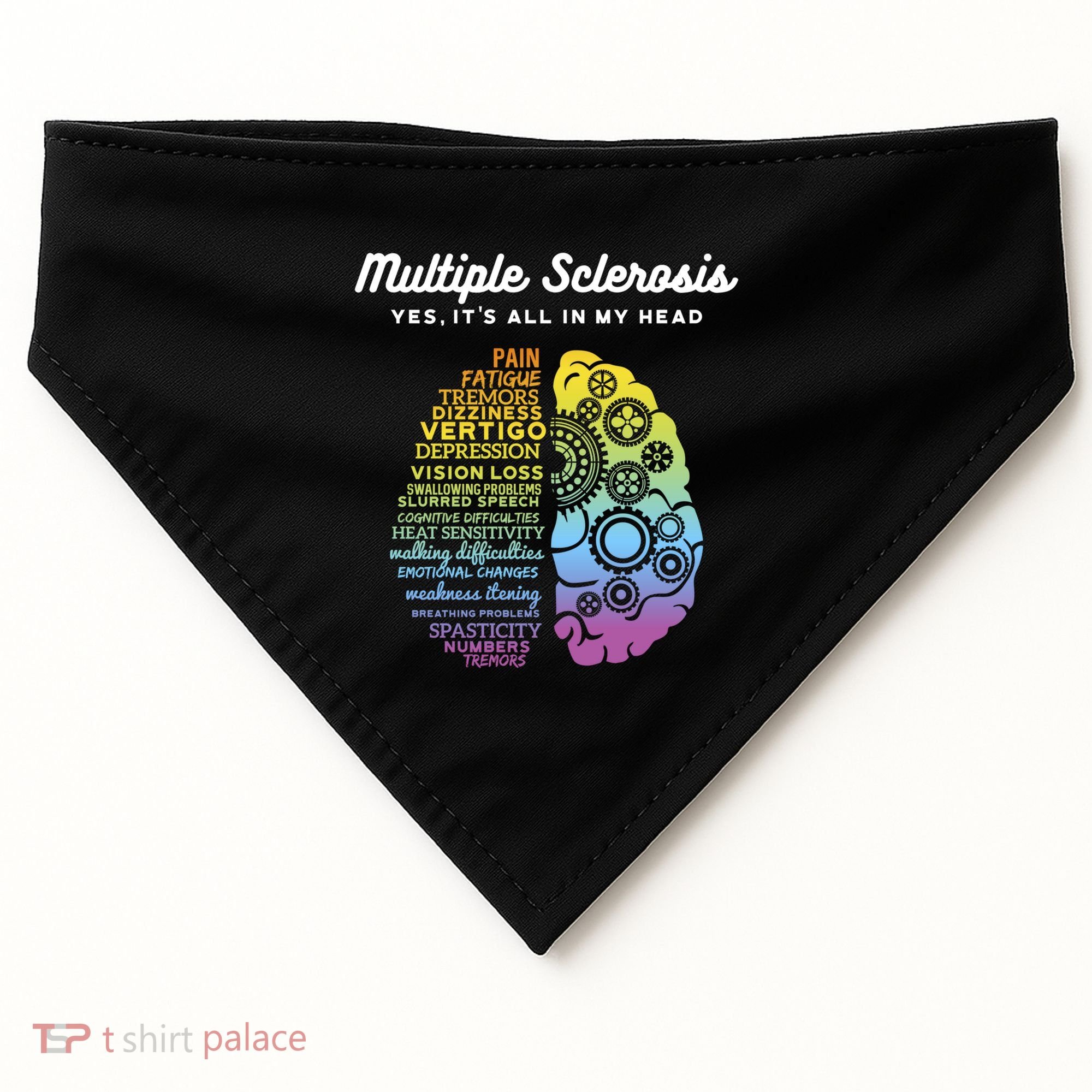 Yes It's All In My Head Multiple Sclerosis Gift USA-Made Doggie Bandana