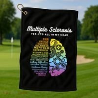 Yes It's All In My Head Multiple Sclerosis Gift Golf Towel thumb 1