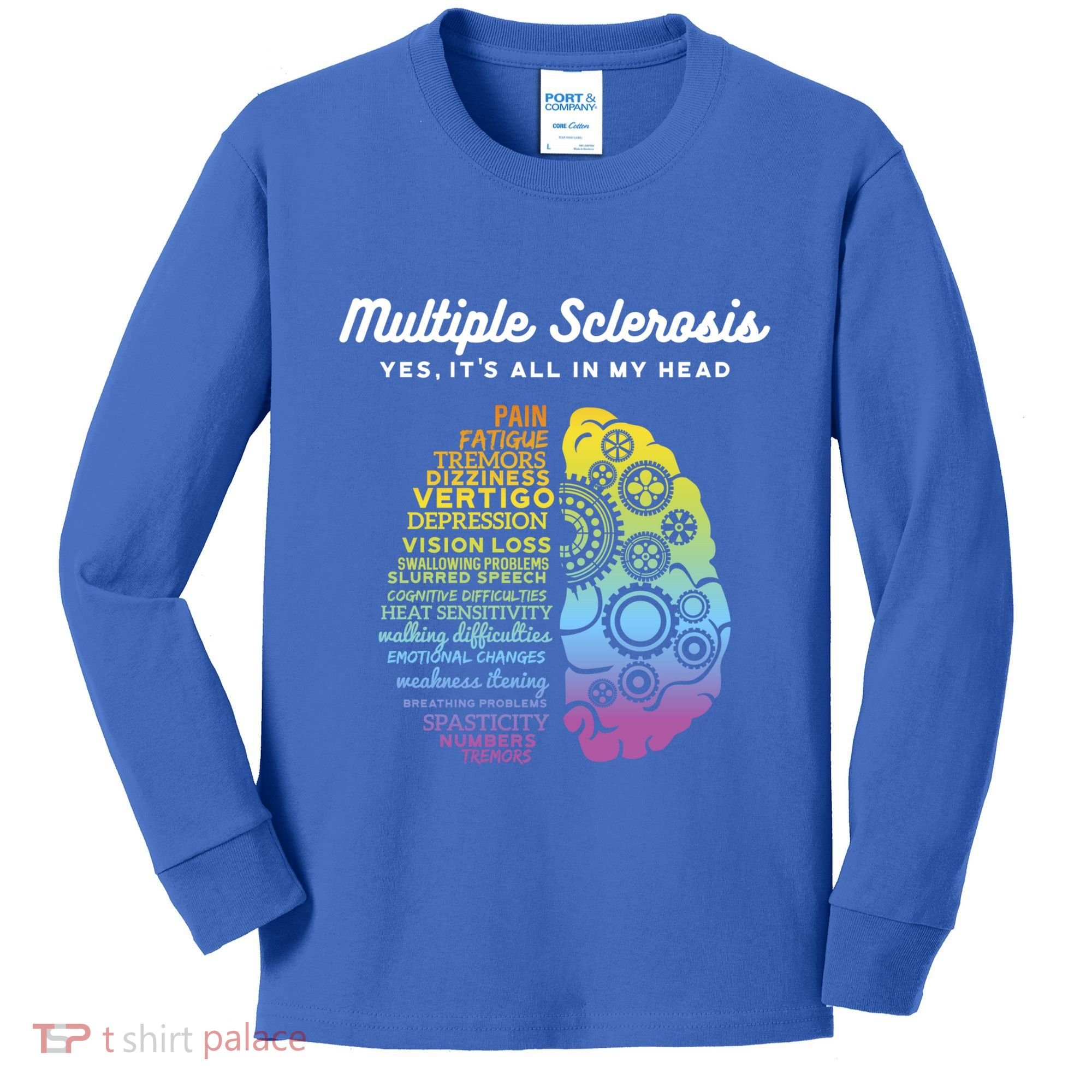Yes It's All In My Head Multiple Sclerosis Gift Kids Long Sleeve Shirt