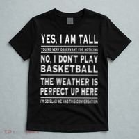 Yes I Am Tall Funny Tall Person Joke T-Shirt thumb 5
