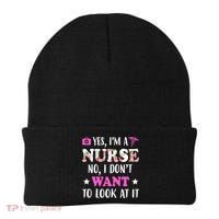 Yes I'm A Nurse Funny Floral Beanie thumb 0