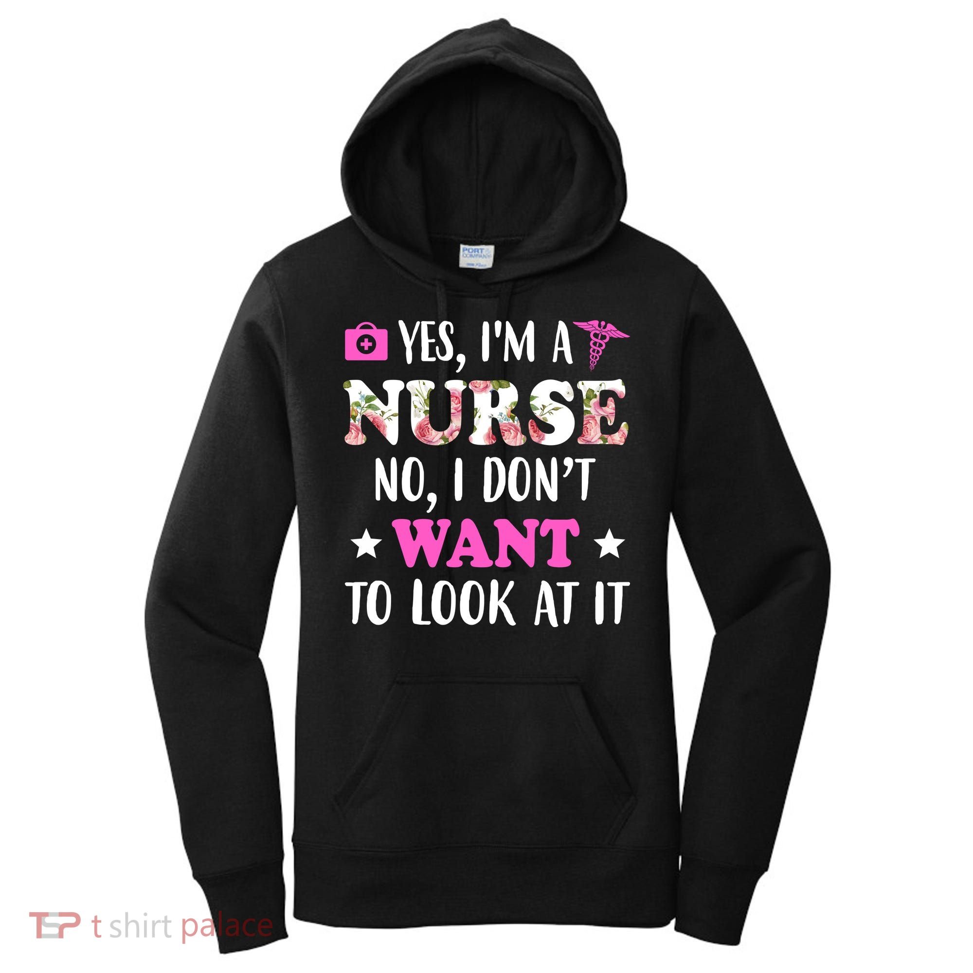 Yes I'm A Nurse Funny Floral Women's Hoodie