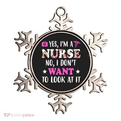 Yes I'm A Nurse Funny Floral Ornament