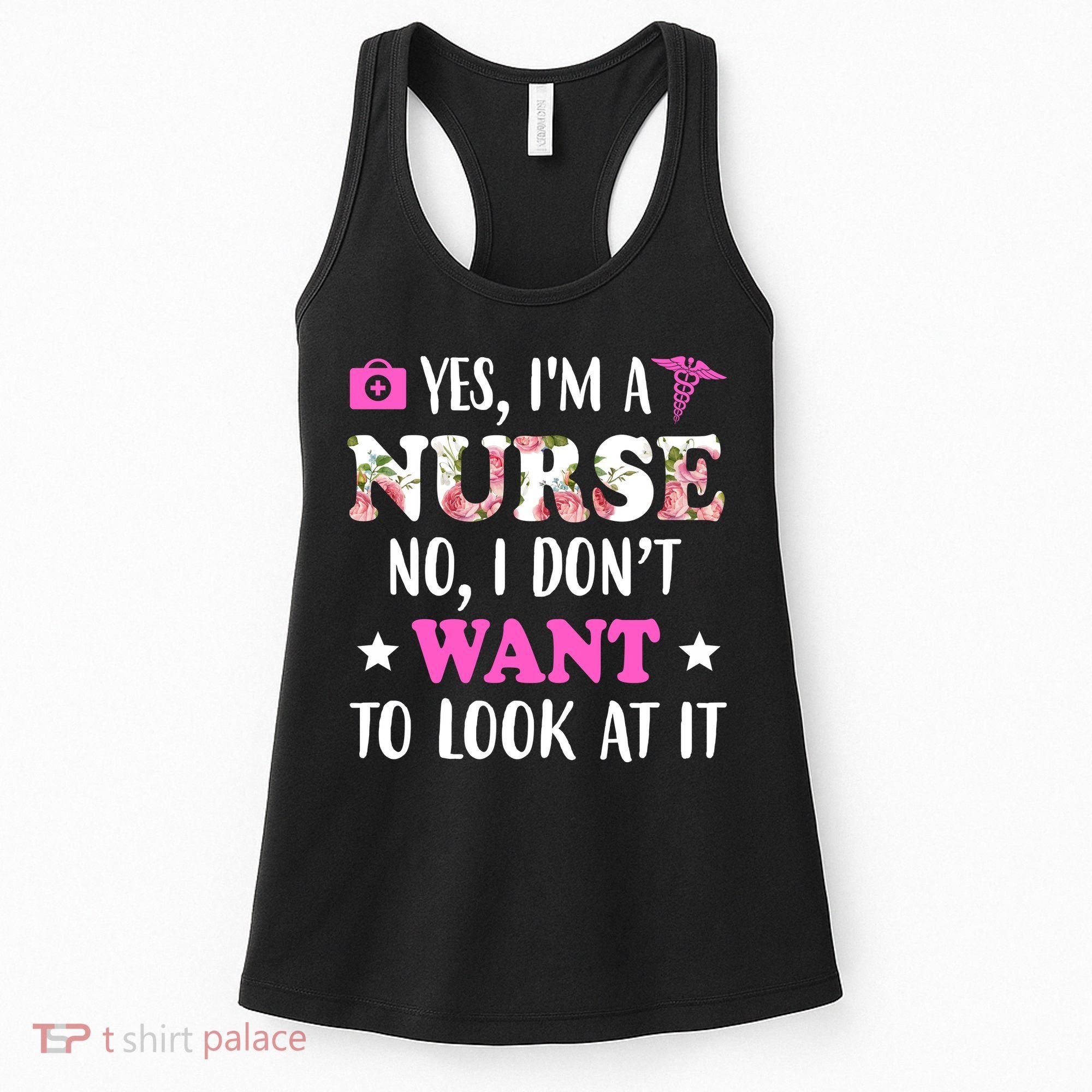 Yes I'm A Nurse Funny Floral Women's Tank Top