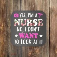 Yes I'm A Nurse Funny Floral Coaster thumb 0