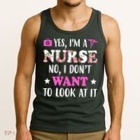 Yes I'm A Nurse Funny Floral Tank Top thumb 3