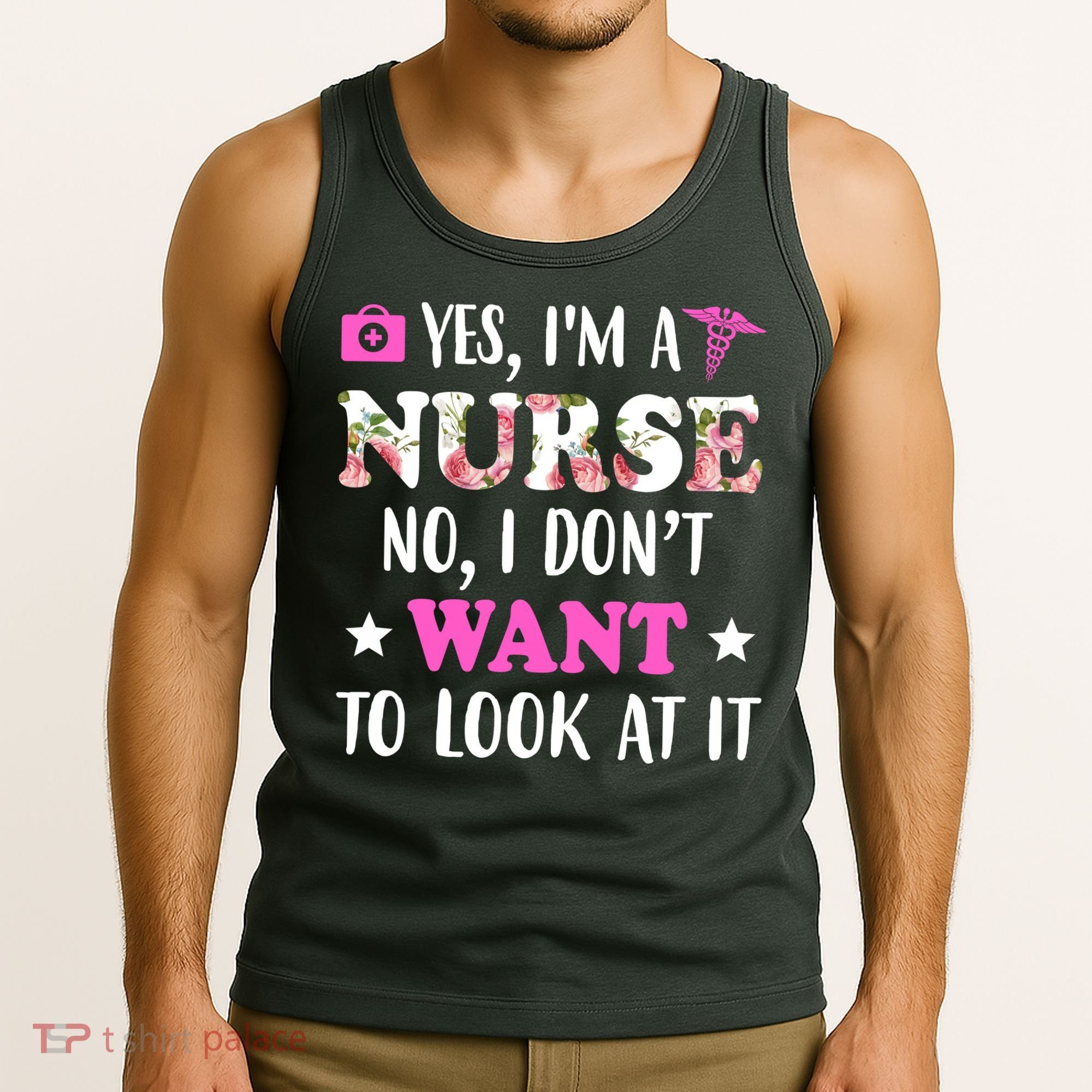Yes I'm A Nurse Funny Floral Tank Top