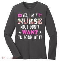 Yes I'm A Nurse Funny Floral Women's Long Sleeve Shirt thumb 0