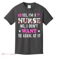 Yes I'm A Nurse Funny Floral Kids T-Shirt thumb 0