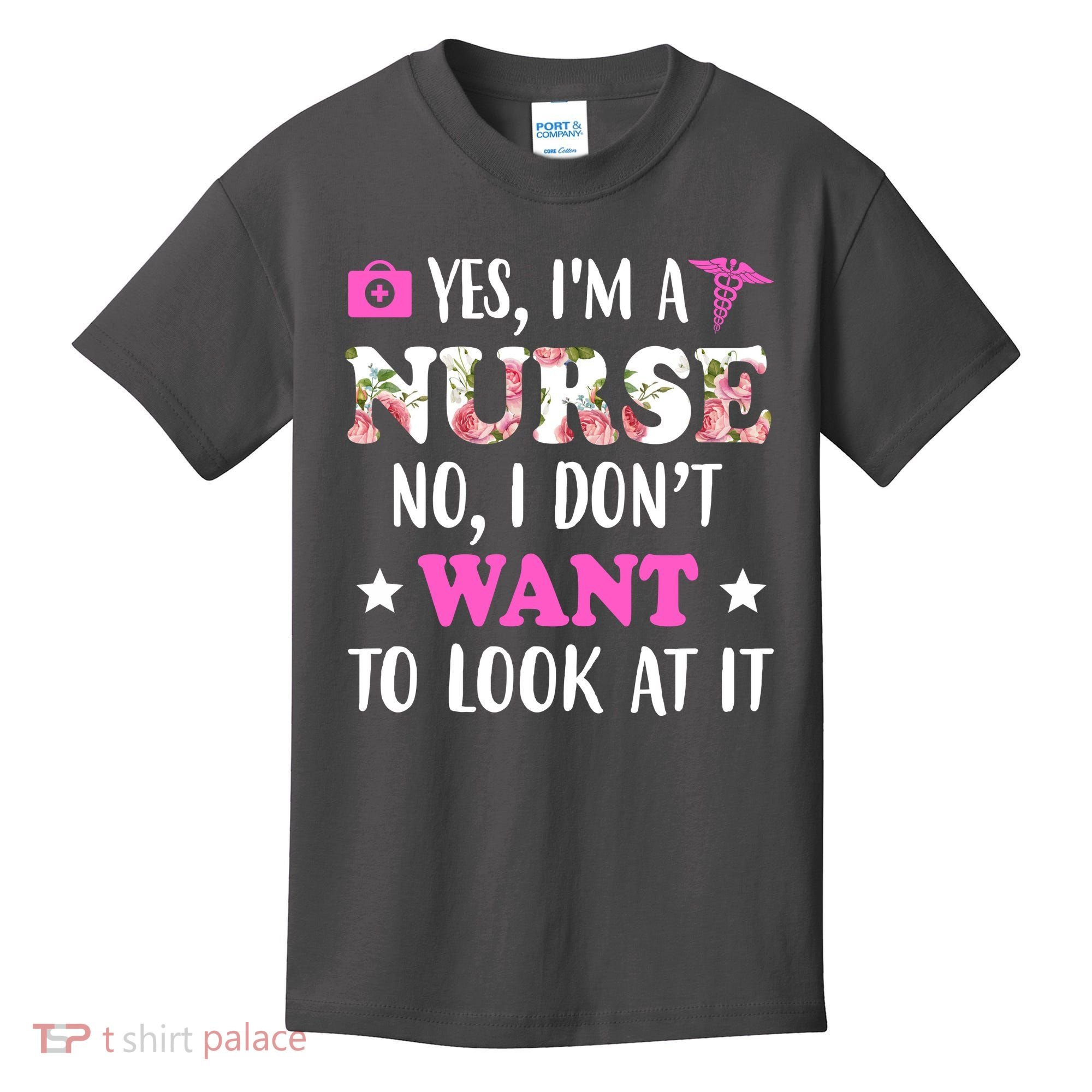 Yes I'm A Nurse Funny Floral Kids T-Shirt