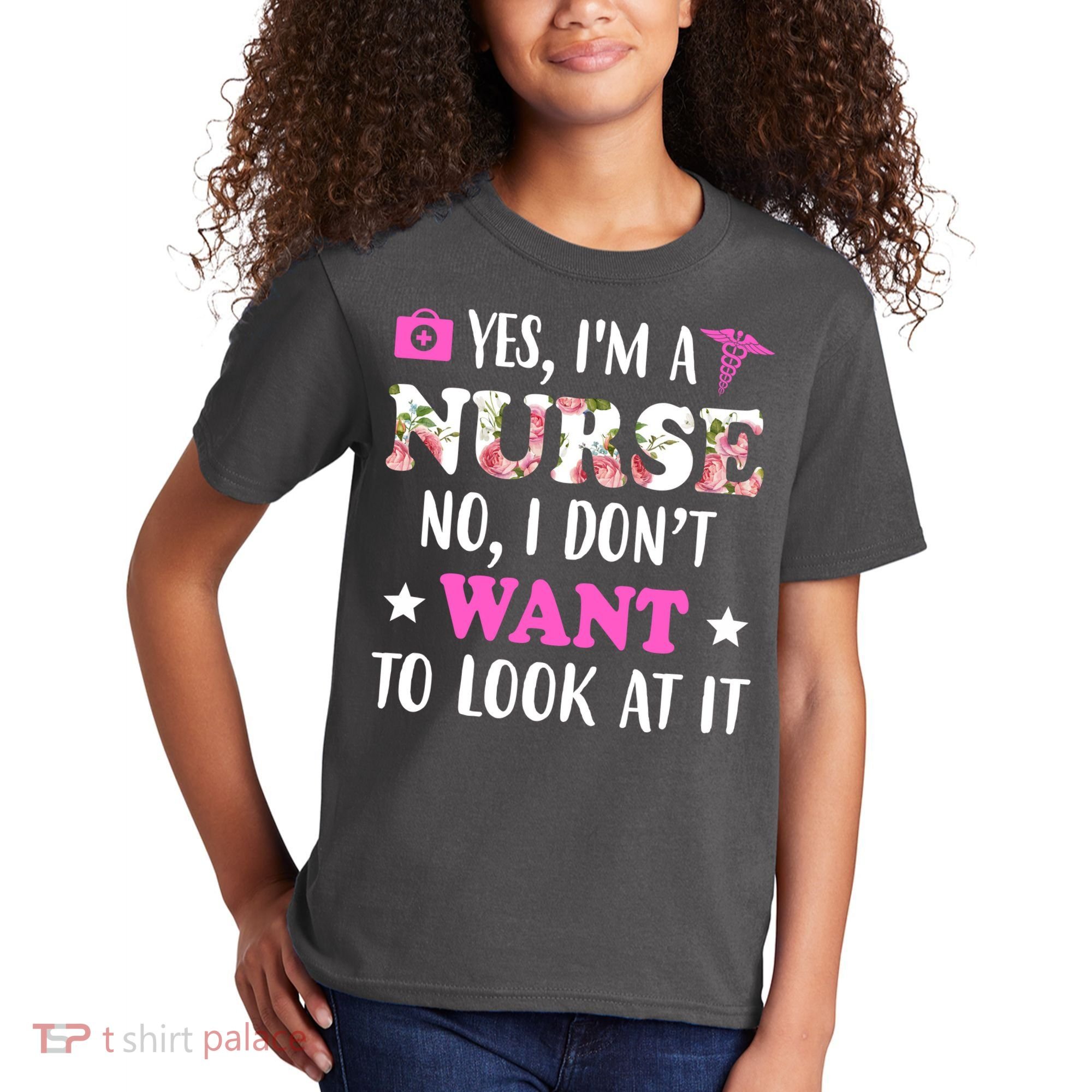 Yes I'm A Nurse Funny Floral Kids T-Shirt