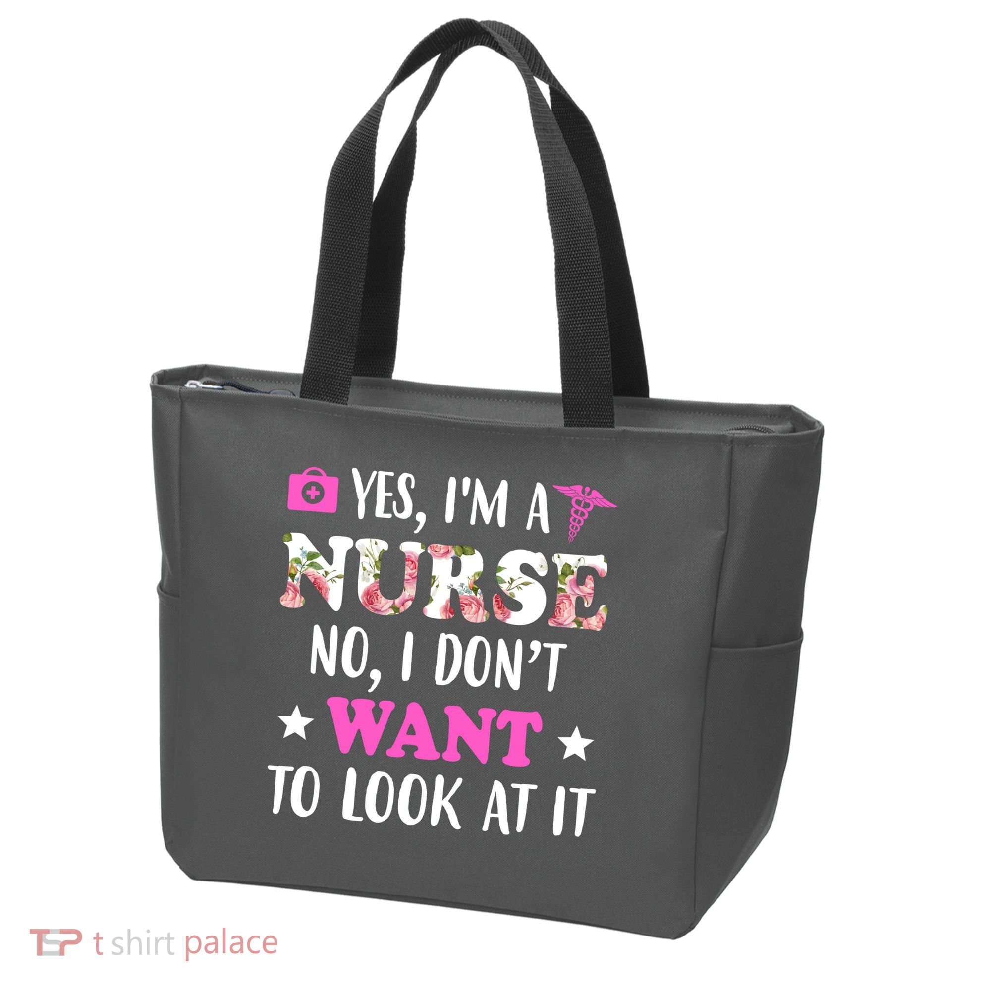 Yes I'm A Nurse Funny Floral Tote Bag
