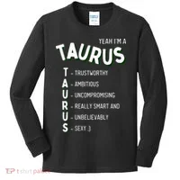 Yeah I'm a Taurus Zodiac Kids Long Sleeve Shirt thumb 0