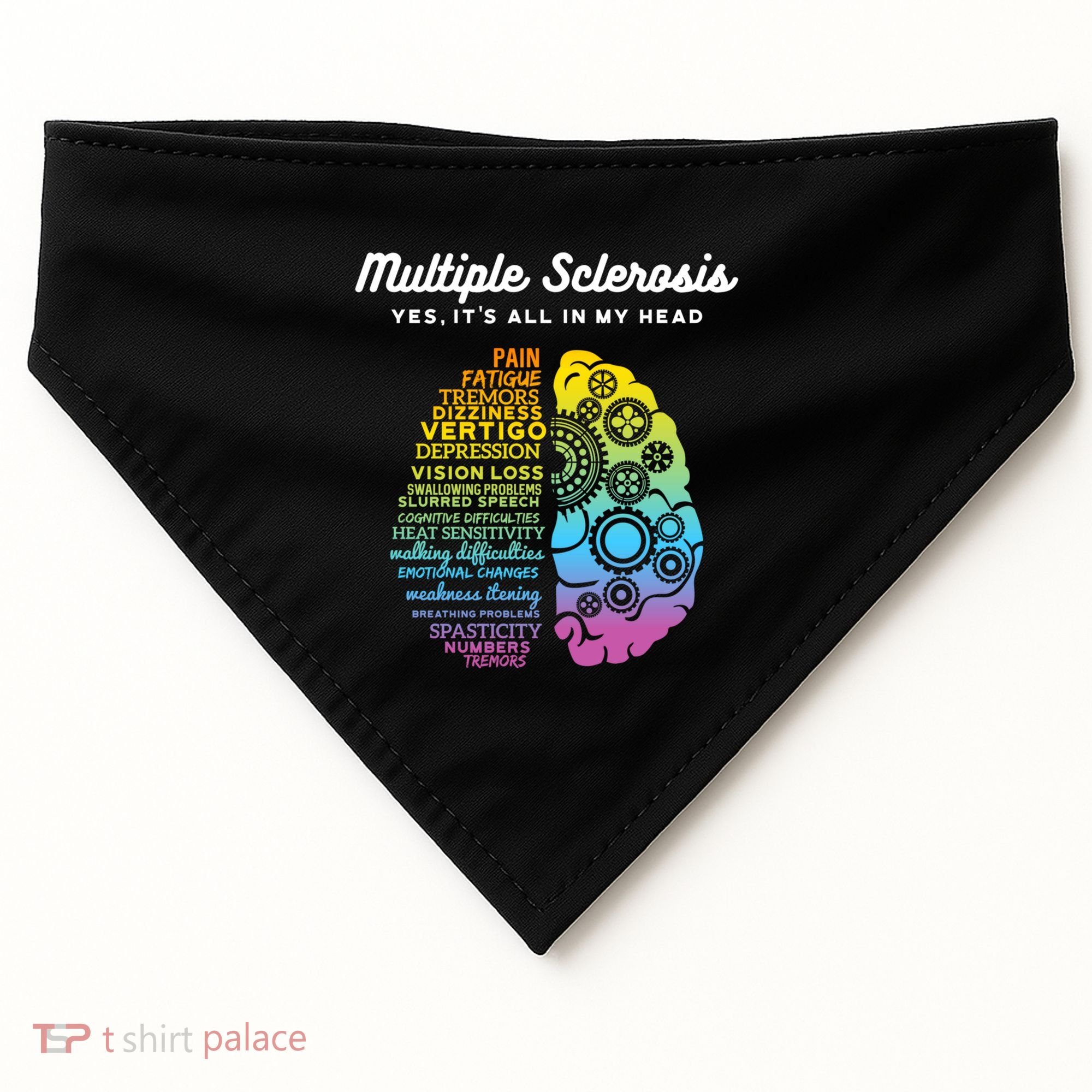 Yes It's All In My Head Multiple Sclerosis Cute Gift Ms Cute Gift Cool Gift USA-Made Doggie Bandana