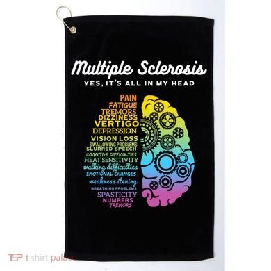 Yes It's All In My Head Multiple Sclerosis Cute Gift Ms Cute Gift Cool Gift Golf Towel