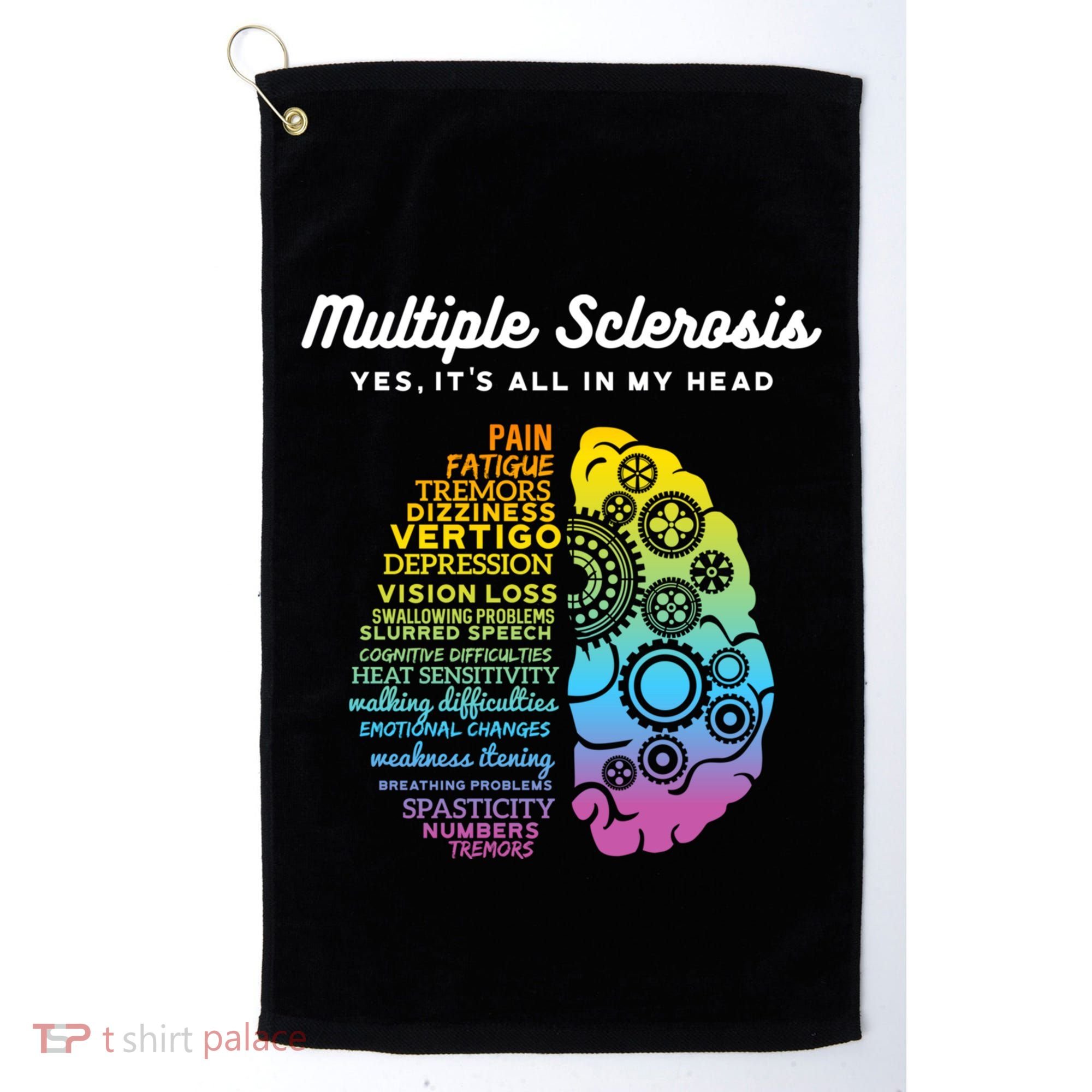 Yes It's All In My Head Multiple Sclerosis Cute Gift Ms Cute Gift Cool Gift Golf Towel