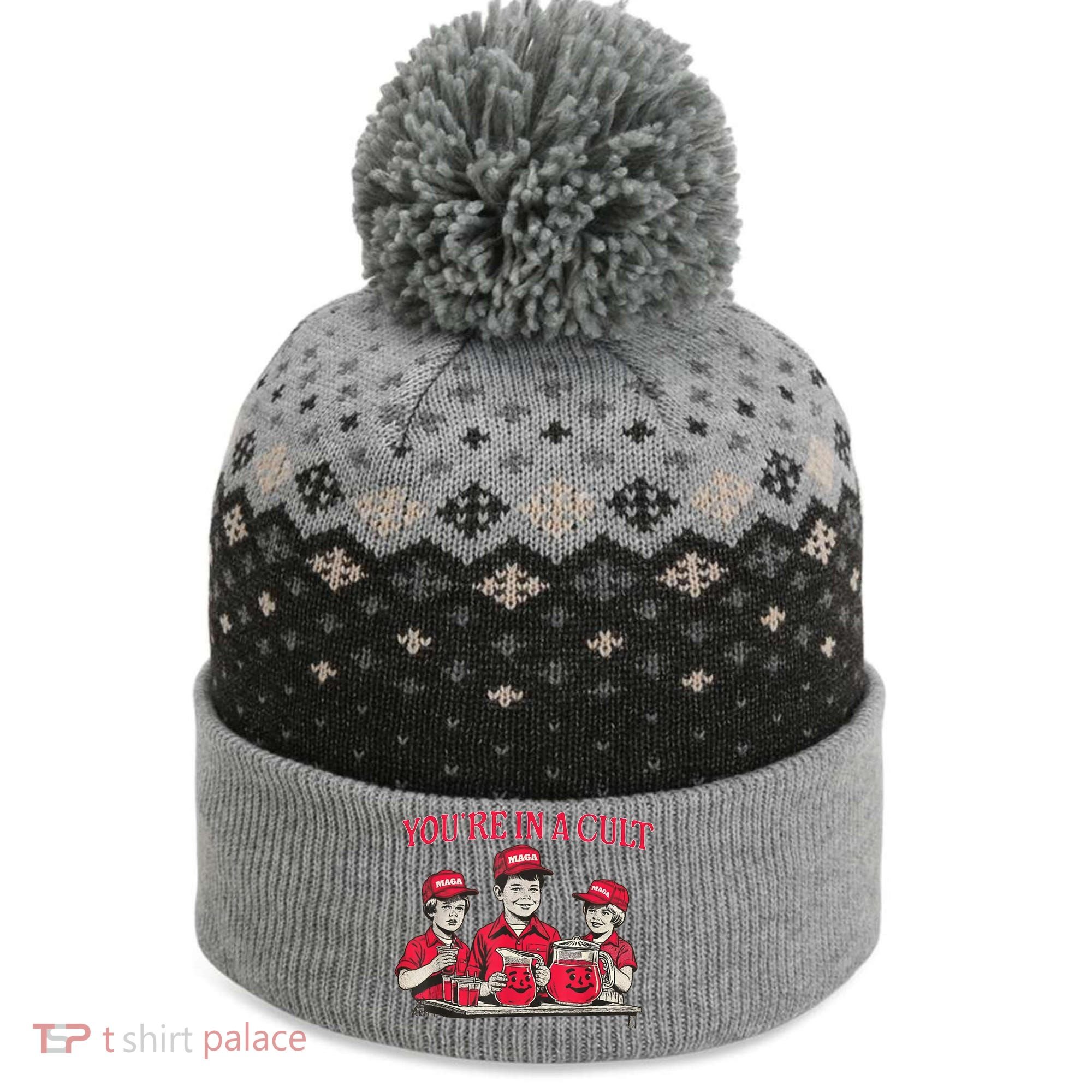 You're In A Cult  The Baniff Cuffed Pom Beanie