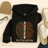 Yes It's All In My Head Multiple Sclerosis Ribbon Brain Hoodie thumb 4