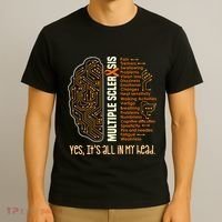 Yes It's All In My Head Multiple Sclerosis Ribbon Brain T-Shirt thumb 3
