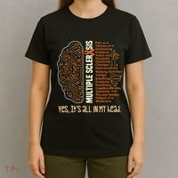 Yes It's All In My Head Multiple Sclerosis Ribbon Brain T-Shirt thumb 4
