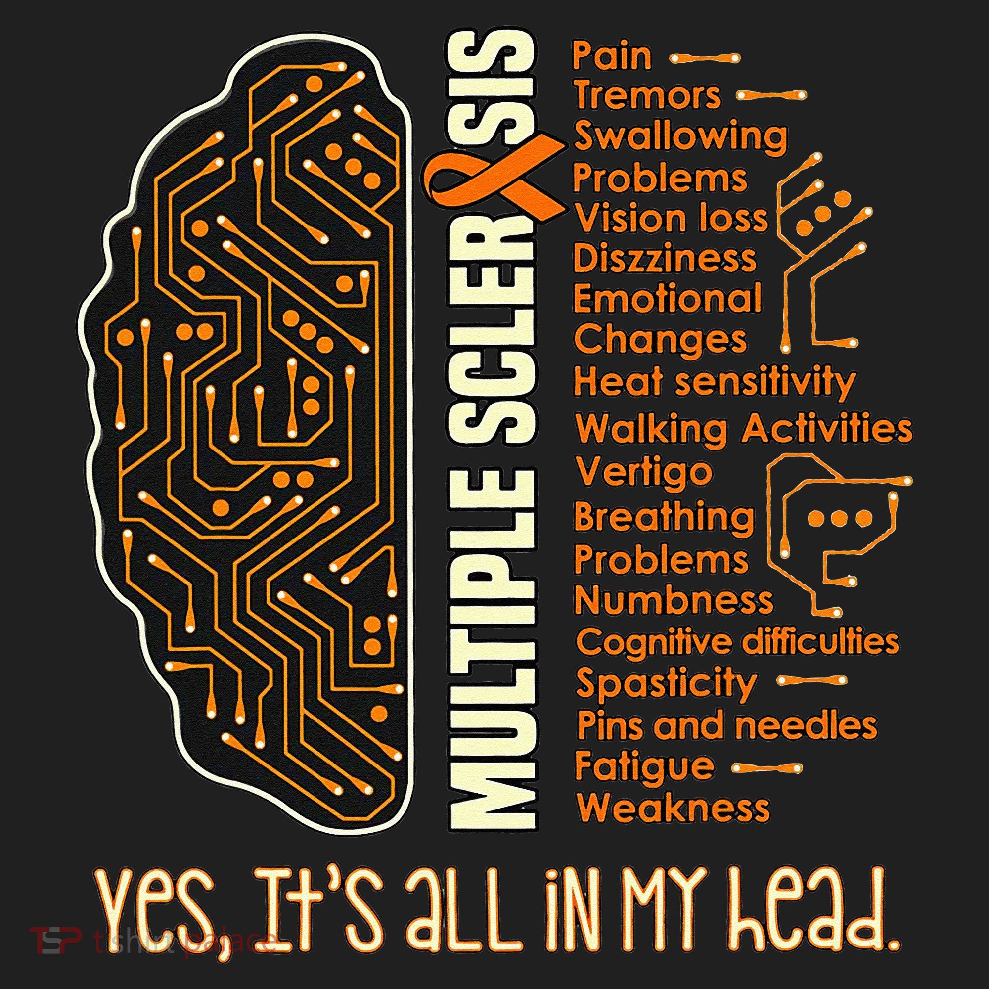 Yes It's All In My Head Multiple Sclerosis Ribbon Brain Beanie