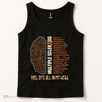 Yes It's All In My Head Multiple Sclerosis Ribbon Brain Tank Top thumb 2