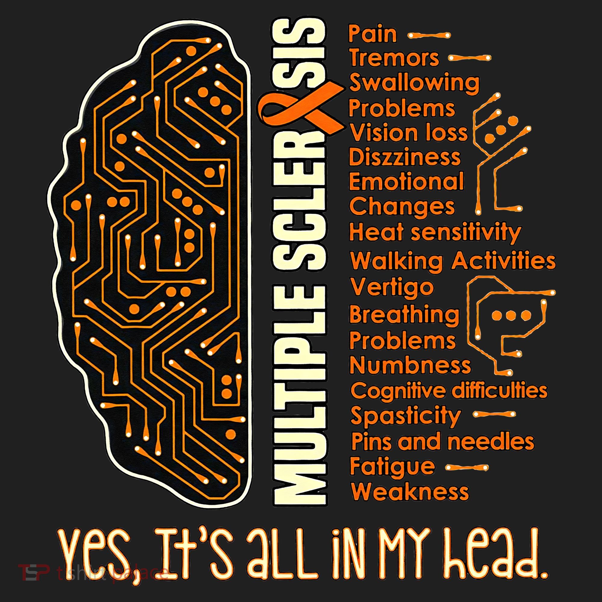 Yes It's All In My Head Multiple Sclerosis Ribbon Brain Women's Sweatshirt
