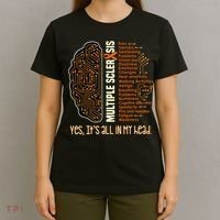 Yes It's All In My Head Multiple Sclerosis Ribbon Brain T-Shirt thumb 4