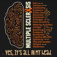 Yes It's All In My Head Multiple Sclerosis Ribbon Brain T-Shirt thumb 7