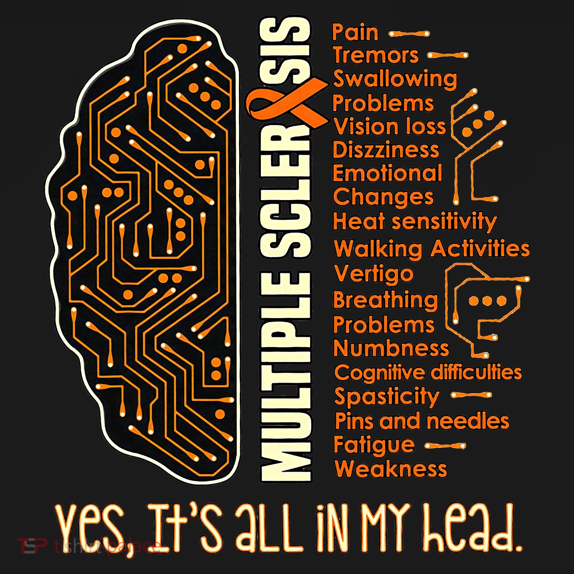 Yes It's All In My Head Multiple Sclerosis Ribbon Brain Women's Tank Top