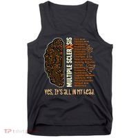 Yes It's All In My Head Multiple Sclerosis Ribbon Brain Tank Top thumb 0
