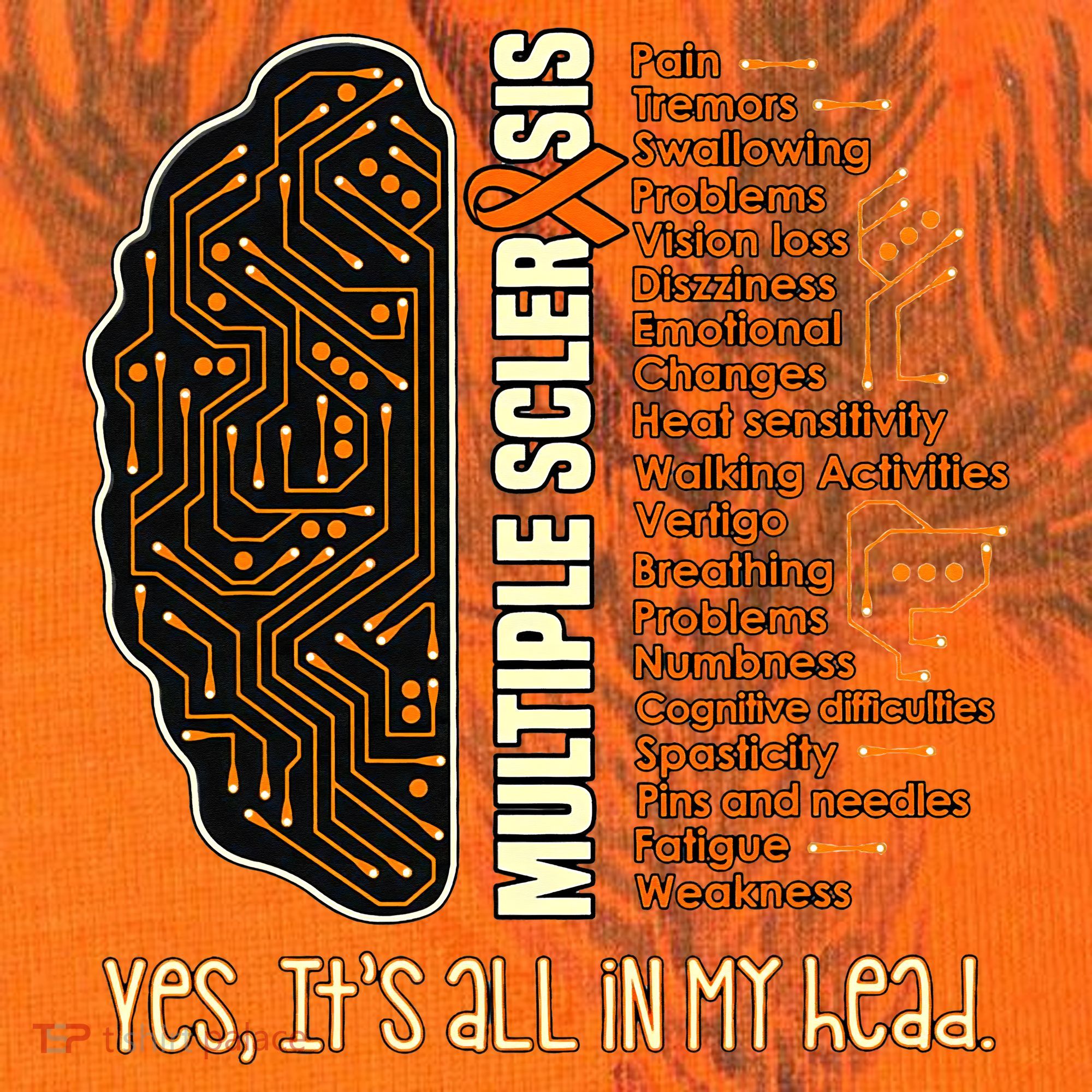 Yes It's All In My Head Multiple Sclerosis Ribbon Brain Kati Licensed 12" Camo Cuffed Beanie