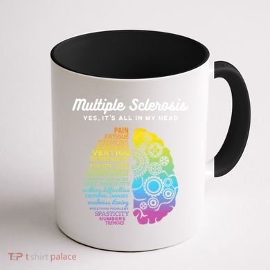 Yes ItS All In My Head Multiple Sclerosis Gift Ms Gift Coffee Mug back