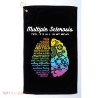 Yes ItS All In My Head Multiple Sclerosis Gift Ms Gift Golf Towel thumb 0